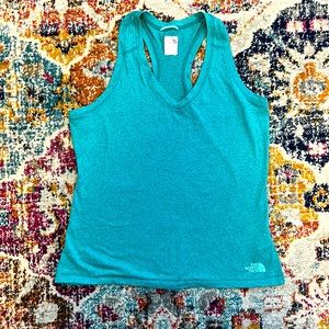 Teal North Face racer back tank